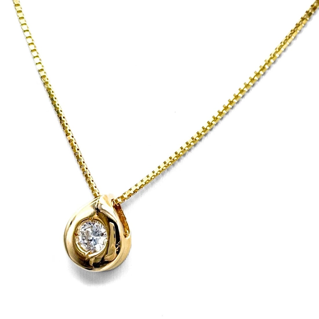 YELLOWGOLD PENDANT DIAMOND 750 NECKLACE: YellowGold Pendant Diamond 750 Necklace Brand: Unbranded Type/Style: Necklace Material: 750YellowGold, Main Stone/Creation Natural Color: YellowGold Size: Chain width 0.8mm(0.0")Pendant size