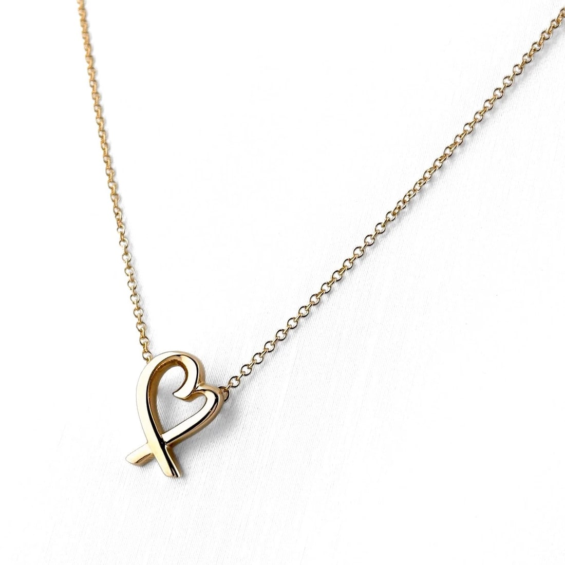 TIFFANY&CO. LOVING HEART NECKLACE PG PENDANT: TIFFANY&Co. Loving Heart Necklace PG Pendant Brand: TIFFANY&Co. Type/Style: Necklace Material: 750 Pink Gold, Color: Pink Gold Size: Chain width 0.6mm(0.0") Chain / code 41cm(16.1")Pendant size