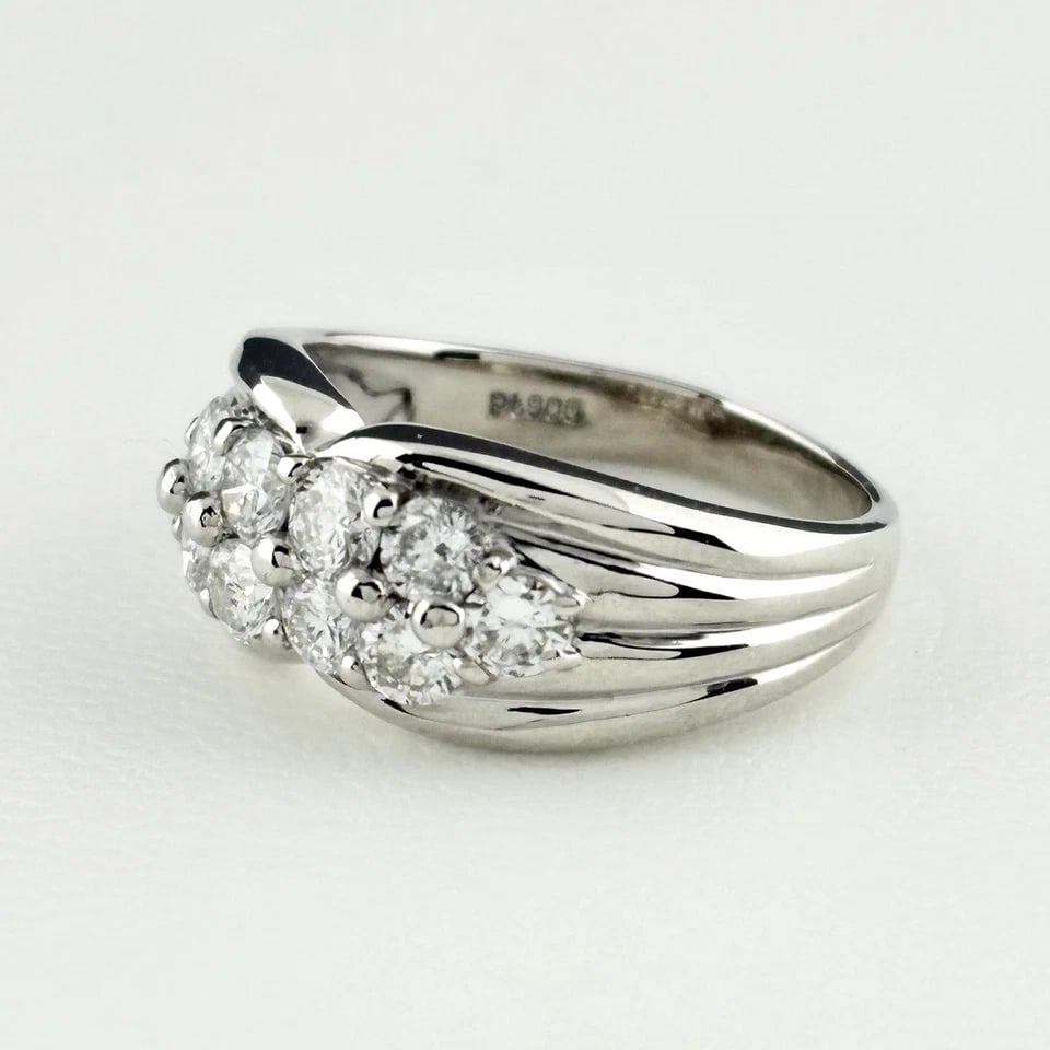 MELEE DIAMOND DESIGN PLATINUM RING: melee diamond design Platinum Ring Brand: Unbranded Type/Style: Ring Material: Pt900, Main Stone/Creation Natural Color: None Size: US 6 to 6.5 Accessories: None Accessories Notice: When p
