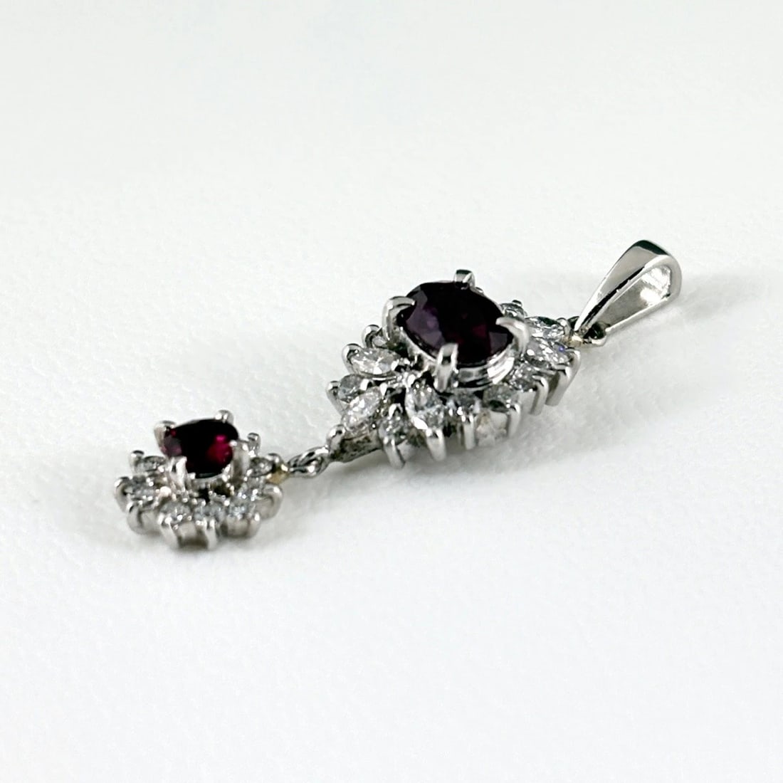 RUBY PLATINUM MELEE DIAMOND PENDANT HEAD - 4
