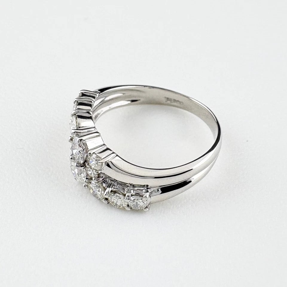 MELEE DIAMOND DESIGN PLATINUM RING: melee diamond design Platinum Ring Brand: Unbranded Type/Style: Ring Material: Pt900, Main Stone/Creation Natural Color: None Size: US 6.5 to 7 Accessories: None Accessories Notice: When p