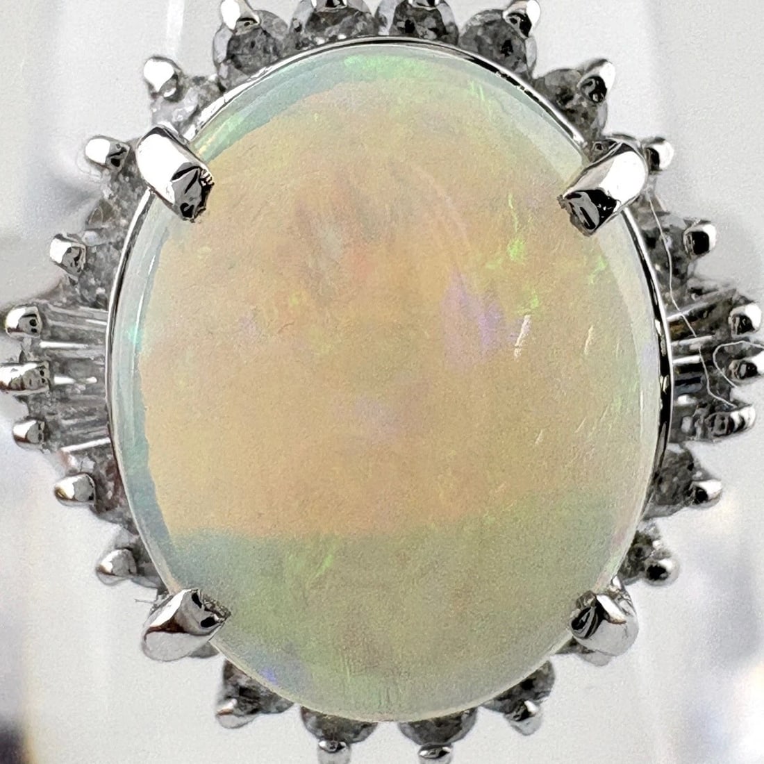 OPAL DESIGN PLATINUM MELEE DIAMOND RING - 2