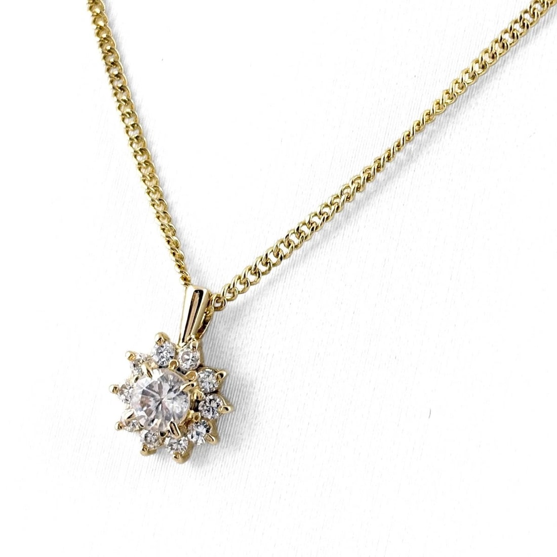 DIAMOND DESIGN NECKLACE YG PENDANT MELEE (1 of 4)