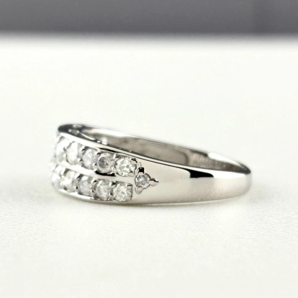 MELEE DIAMOND DESIGN PLATINUM RING: melee diamond design Platinum Ring Brand: Unbranded Type/Style: Ring Material: Pt900, Main Stone/Creation Natural Color: None Size: US 7 to 7.5 Accessories: None Accessories Notice: When p