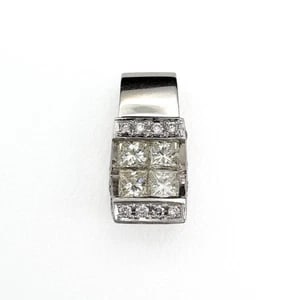 MELEE DIAMOND DESIGN PENDANT HEAD WG: melee diamond design pendant head WG Brand: Unbranded Type/Style: Pendant Head Material: 18KWhite Gold, Main Stone/Creation Natural Color: White Gold Size: Pendant size 16.9?7.3mm(0.7") Inside