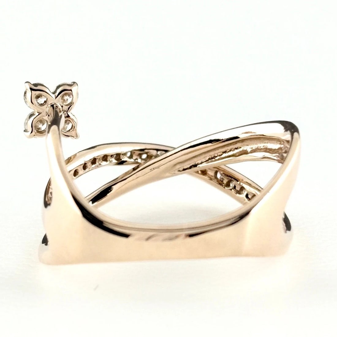 PINK GOLD RING18K DIAMOND - 3