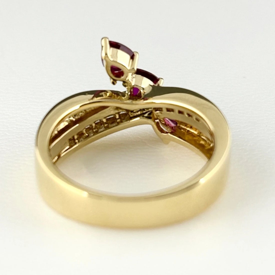 RUBY DESIGN YELLOWGOLD MELEE DIAMOND RING - 5