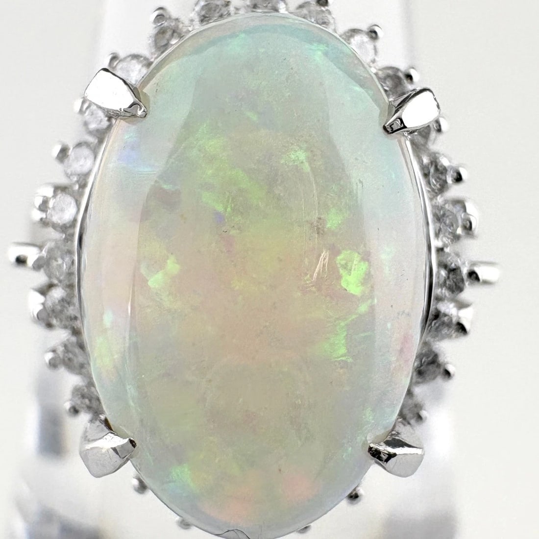 OPAL DESIGN PLATINUM MELEE DIAMOND RING - 2