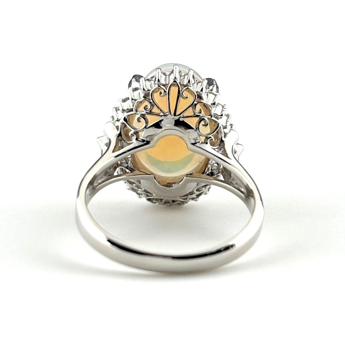 OPAL DESIGN PLATINUM MELEE DIAMOND RING - 5