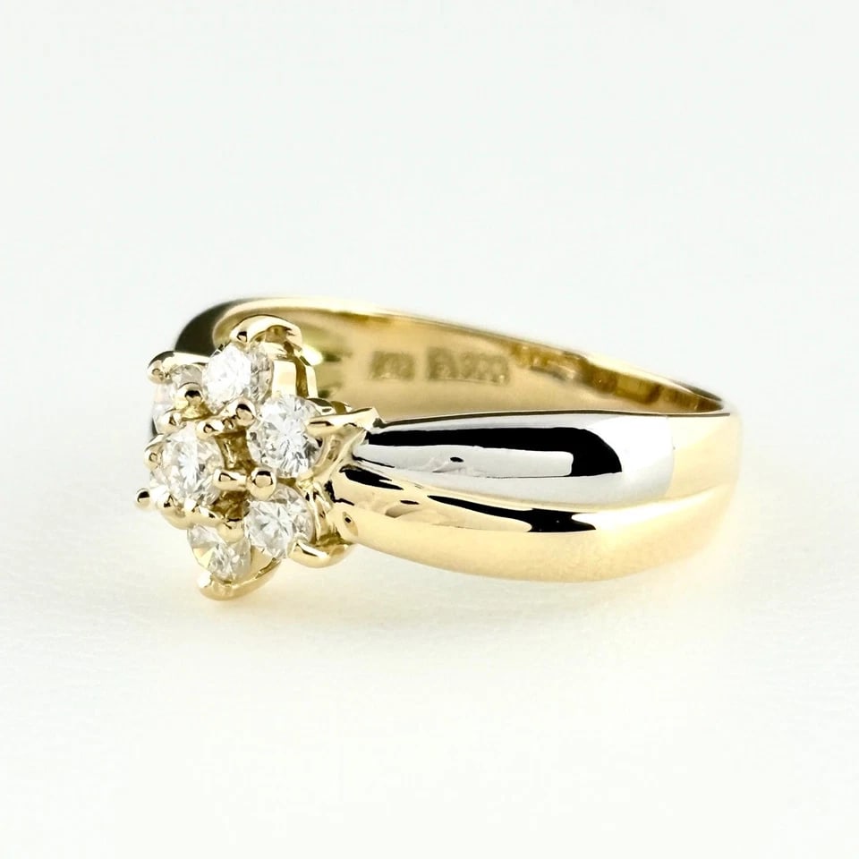 MELEE DIAMOND DESIGN YG YELLOWGOLD PLATINUM RING: melee diamond design YG YellowGold Platinum Ring Brand: Unbranded Type/Style: Ring Material: Pt90018KYellowGold, Main Stone/Creation Natural Color: YellowGoldNone Size: US 6 Accessories: None