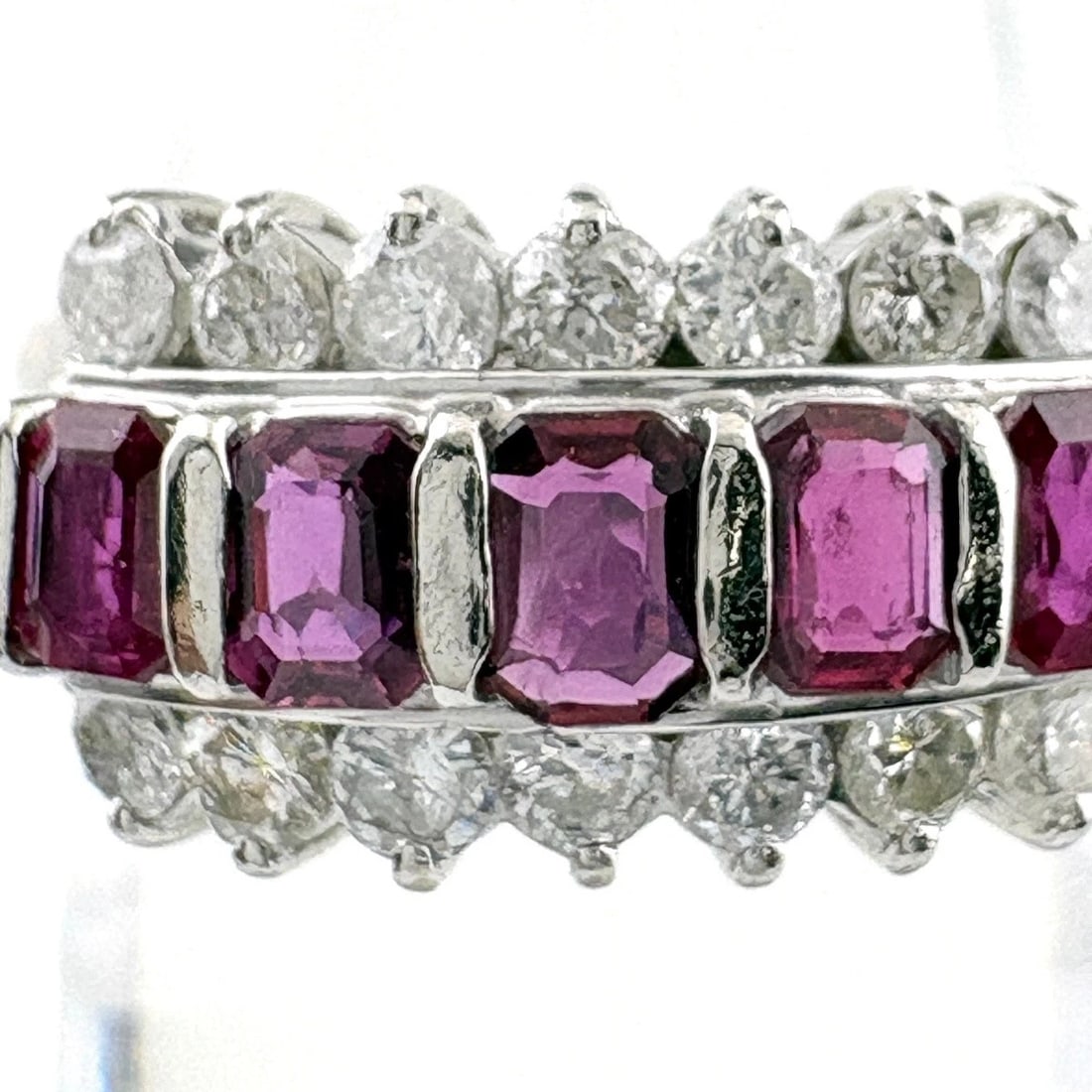 RUBY DESIGN PLATINUM MELEE DIAMOND RING - 2