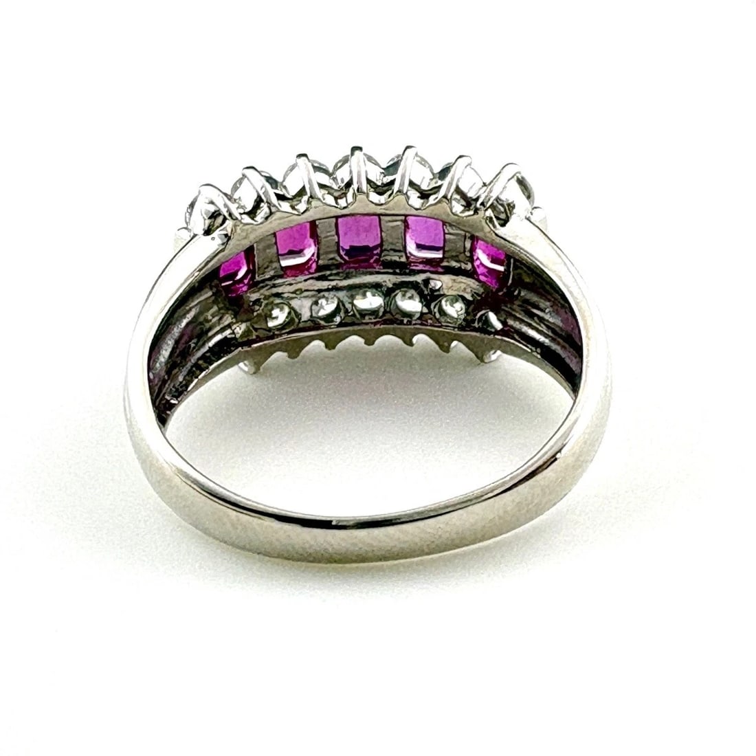 RUBY DESIGN PLATINUM MELEE DIAMOND RING - 4