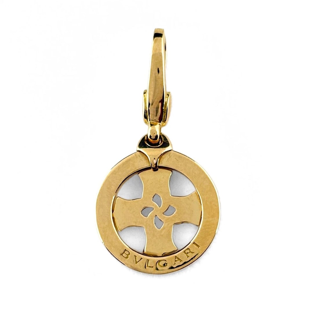 BVLGARI TONDO CROSS TOP YG YELLOWGOLD PENDANT HEAD: BVLGARI Tondo Cross Top YG YellowGold Pendant Head Brand: BVLGARI Type/Style: Pendant Head Material: 750YellowGold, Color: YellowGold Size: Total length of the pendant head including a bail
