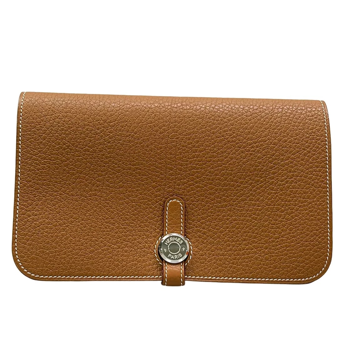 HERMES DOGON GMGOLD TOGO SQUARE P LONG WALLET: HERMES Dogon GMGold Togo Square P Long Wallet Brand: HERMES Type/Style: Long Wallet Material: Exterior Material Togo Color: Exterior Color Gold Size: Height : 4.92 inch (12.5 cm) Width : 7.68 (19.5