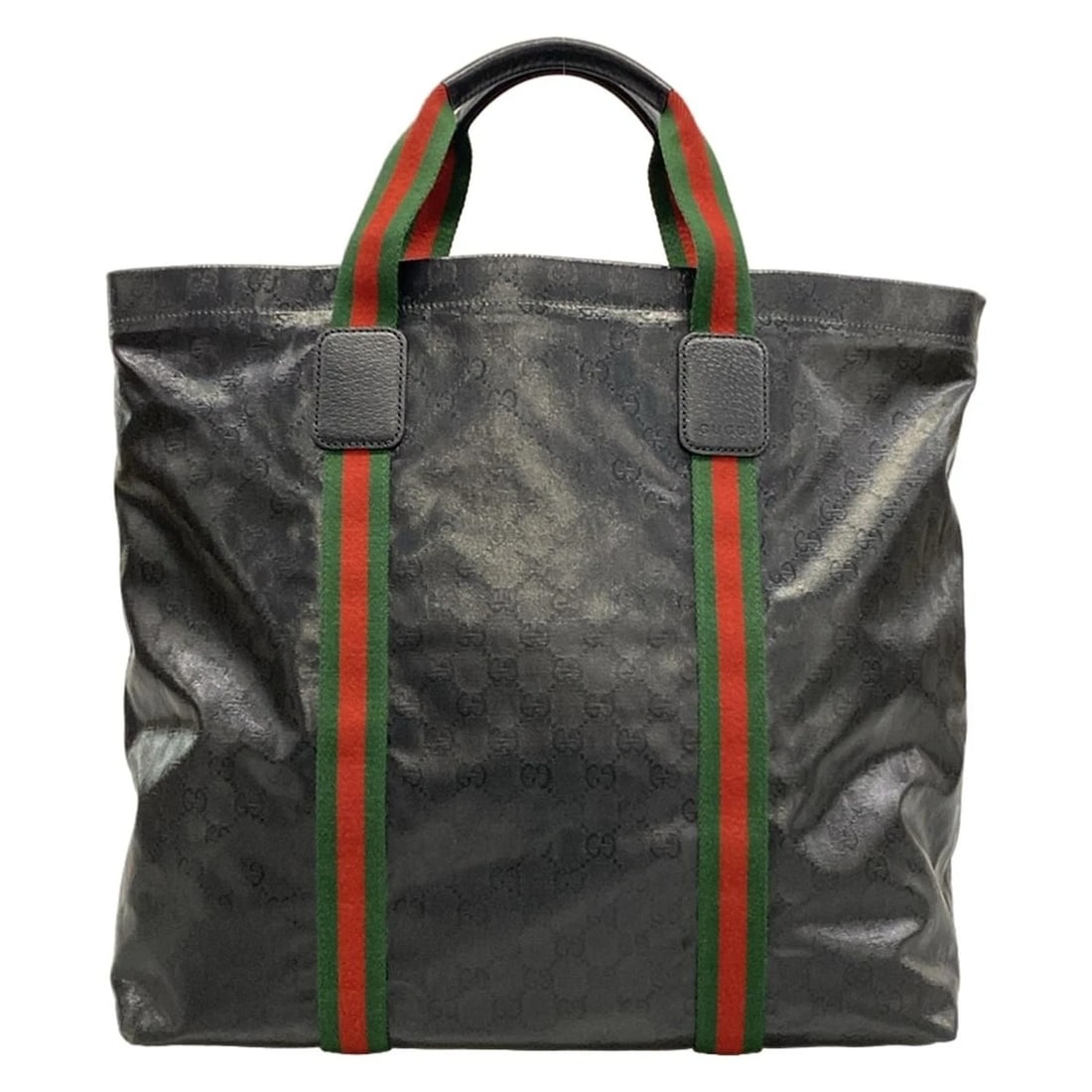 GUCCI SHELLY BLACK GREEN RED COATED CANVAS LEATHER: GUCCI Shelly Black Green Red Coated Canvas Leather Brand: GUCCI Type/Style: Tote Bag Material: Exterior Material Coated Canvas, Leather Color: Exterior Color Black, Green, Red Size: Height : 14.96
