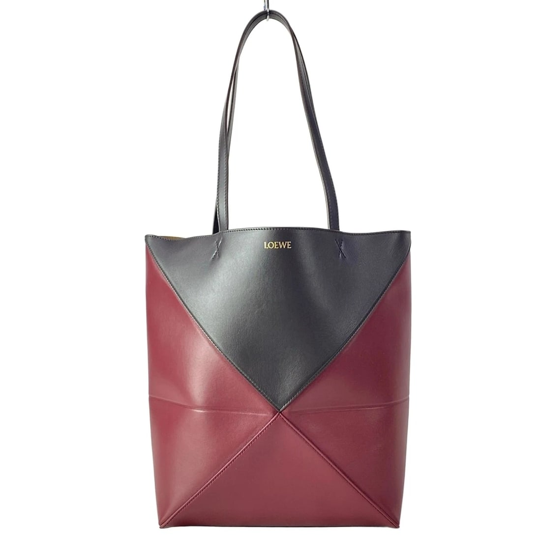 LOEWE PUZZLE FOLD TOTE MEDIUM CHOCOLATE SHINY CALFSKIN (1 of 8)