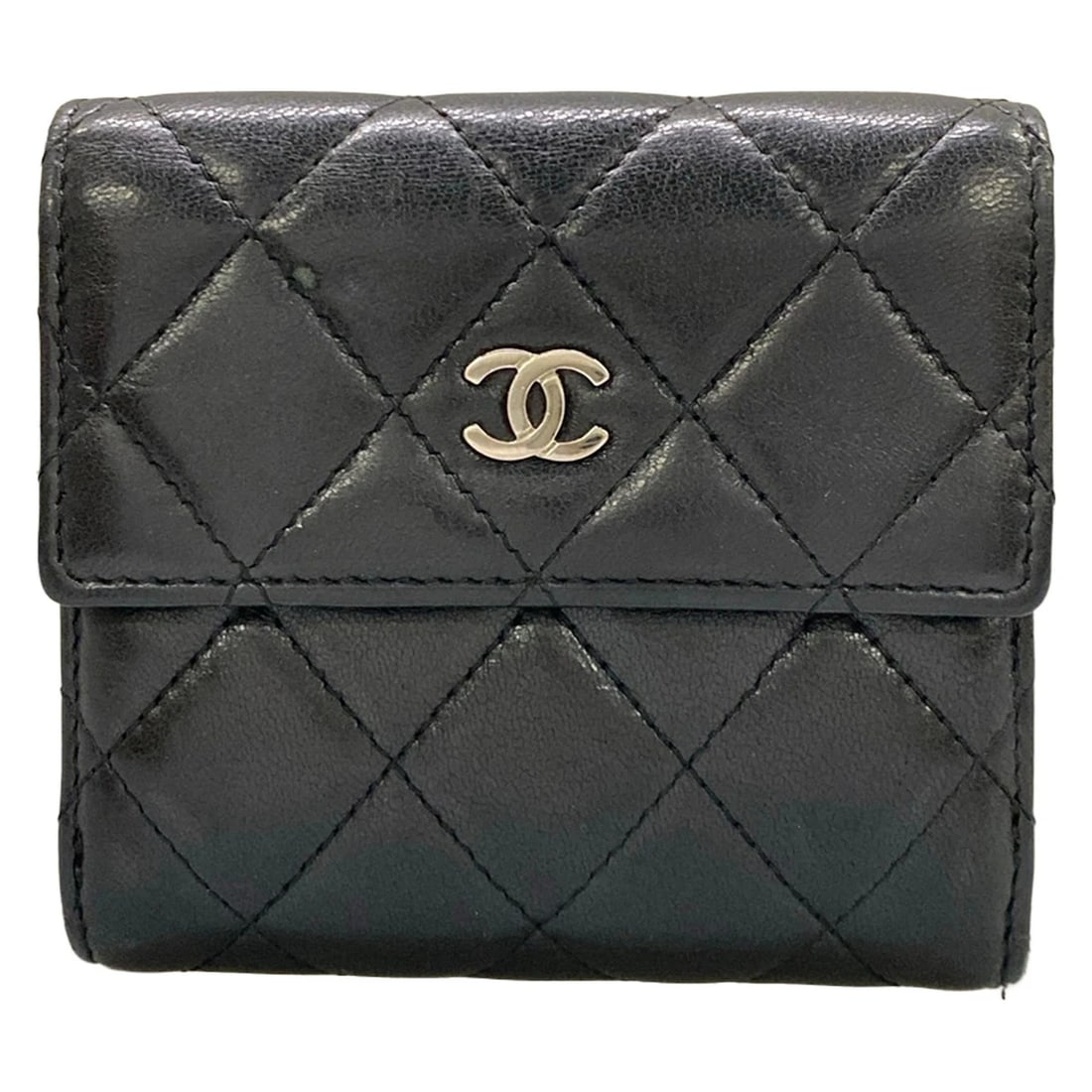 CHANEL MATELASSE BLACK LAMBSKIN BIFOLD WALLET (1 of 9)