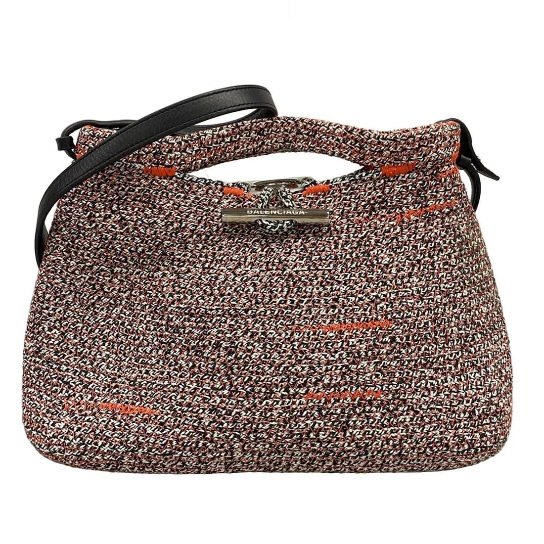 BALENCIAGA ZIGZAG GAGGER WHITE BLACK ORANGE CHEMICAL FIBER LEATHER: BALENCIAGA zigzag gagger White Black Orange Chemical Fiber Leather Brand: BALENCIAGA Type/Style: Handbag Material: Exterior Material Chemical Fiber, Leather Color: Exterior Color White, Black, Orange 