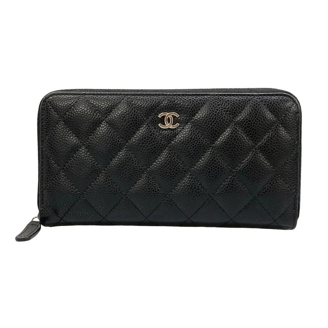 CHANEL MATELASSE BLACK CALFSKIN LONG WALLET: CHANEL Matelasse Black Calfskin Long Wallet Brand: CHANEL Type/Style: Long Wallet Material: Exterior Material Calfskin Color: Exterior Color Black Size: Height : 4.13 inch (10.5 cm) Width : 7.68 (19.5