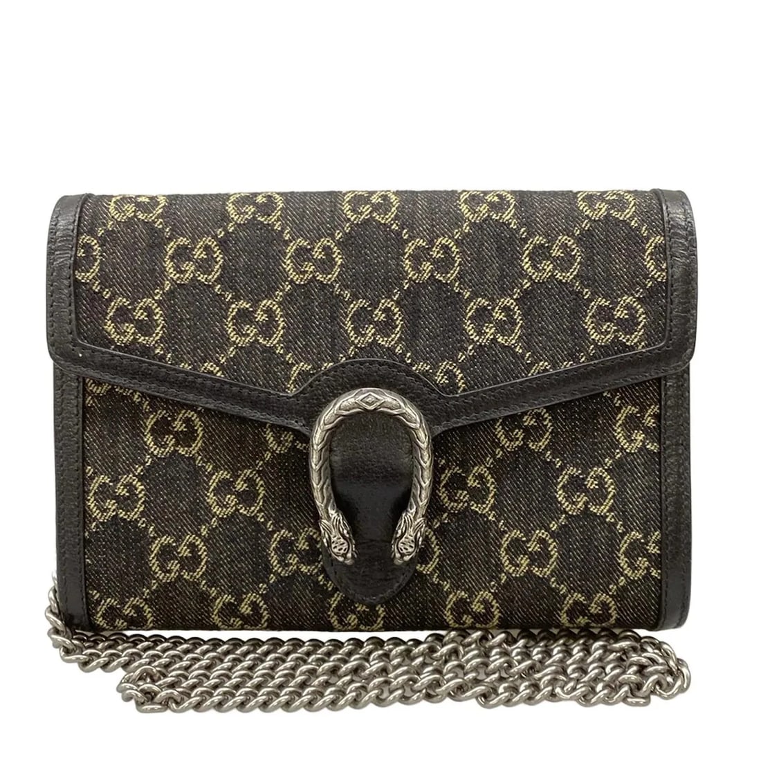 GUCCI DIONYSUS/GG BLACK BEIGE JACQUARD LEATHER STYLE WALLET (1 of 9)