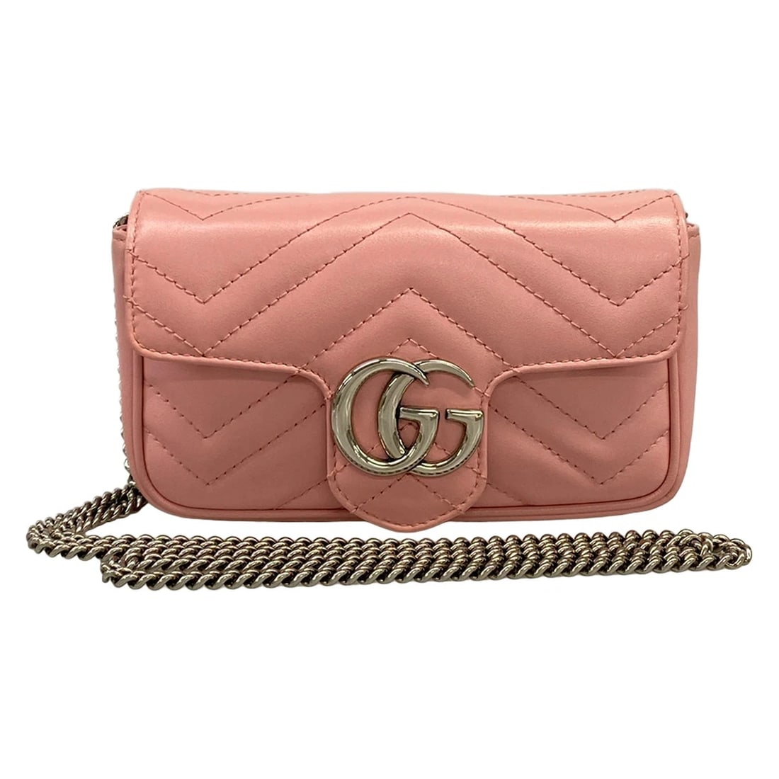 GUCCI GG MARMONT PINK LEATHER SHOULDER BAG: GUCCI GG Marmont Pink Leather Shoulder Bag Brand: GUCCI Type/Style: Shoulder Bag Material: Exterior Material Leather Color: Exterior Color Pink Size: Height : 3.94 inch (10 cm) Width : 6.69 inch" (17 
