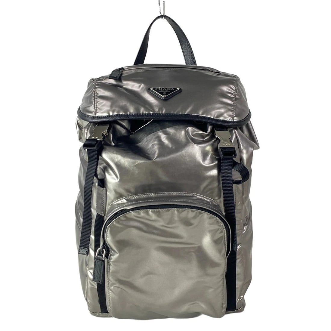 PRADA SILVER NYLON BACKPACK (1 of 9)