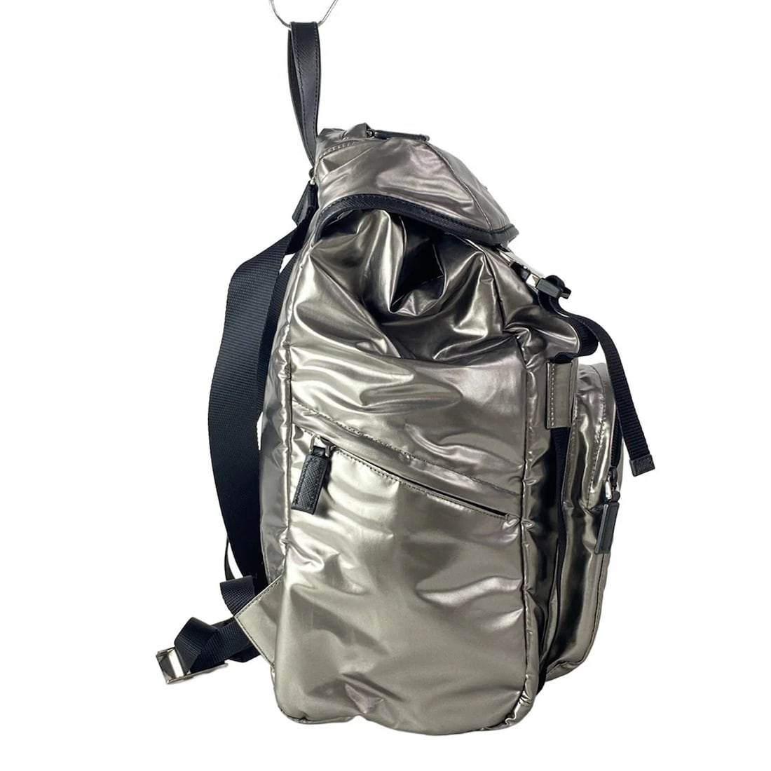 PRADA SILVER NYLON BACKPACK - 2