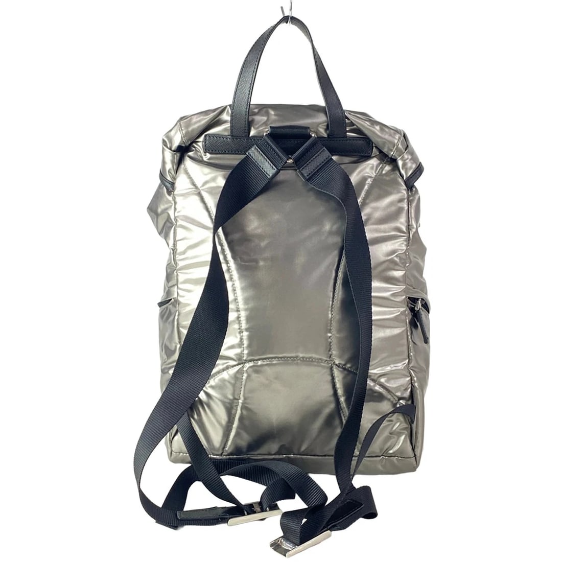 PRADA SILVER NYLON BACKPACK - 3