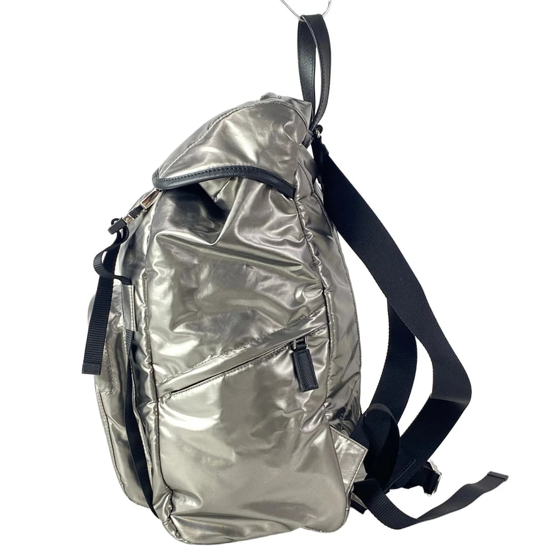 PRADA SILVER NYLON BACKPACK - 4