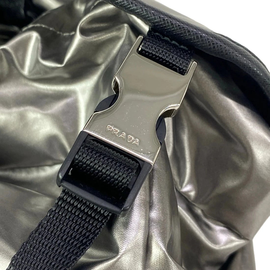 PRADA SILVER NYLON BACKPACK - 9