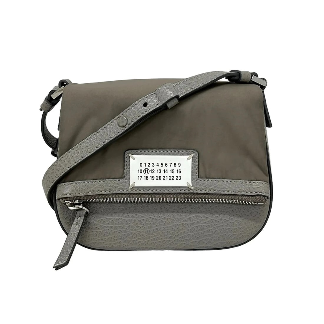 MAISON MARGIELA GRAY GRAY BEIGE LEATHER NYLONSHOULDER BAG (1 of 7)