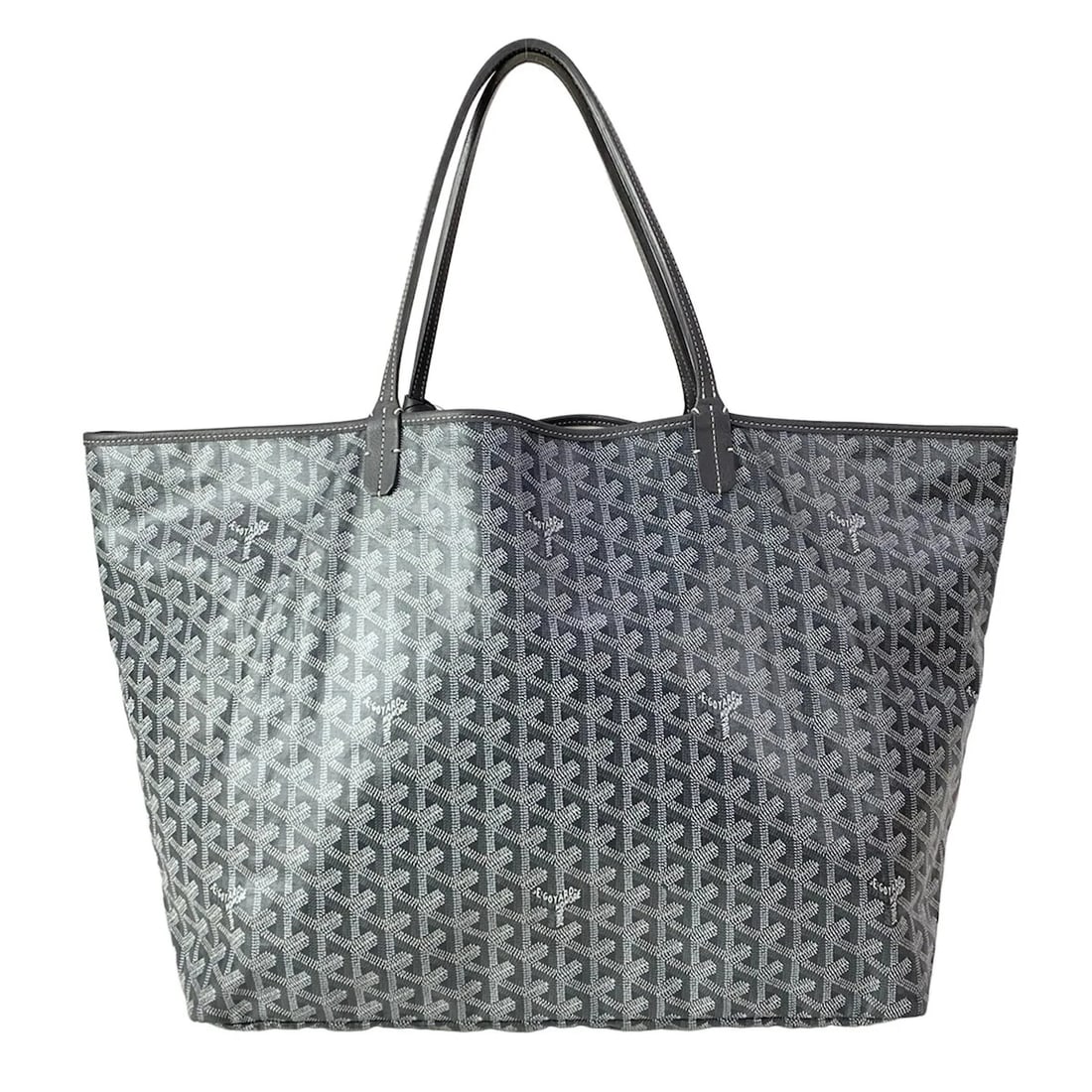 GOYARD SAINT LOUIS GM GRAY COATED CANVAS LEATHER TOTE BAG: GOYARD Saint Louis GM Gray Coated Canvas Leather Tote Bag Brand: GOYARD Type/Style: Tote Bag Material: Exterior Material Coated Canvas, Leather Color: Exterior Color Gray Size: Height : 12.6 inch (32