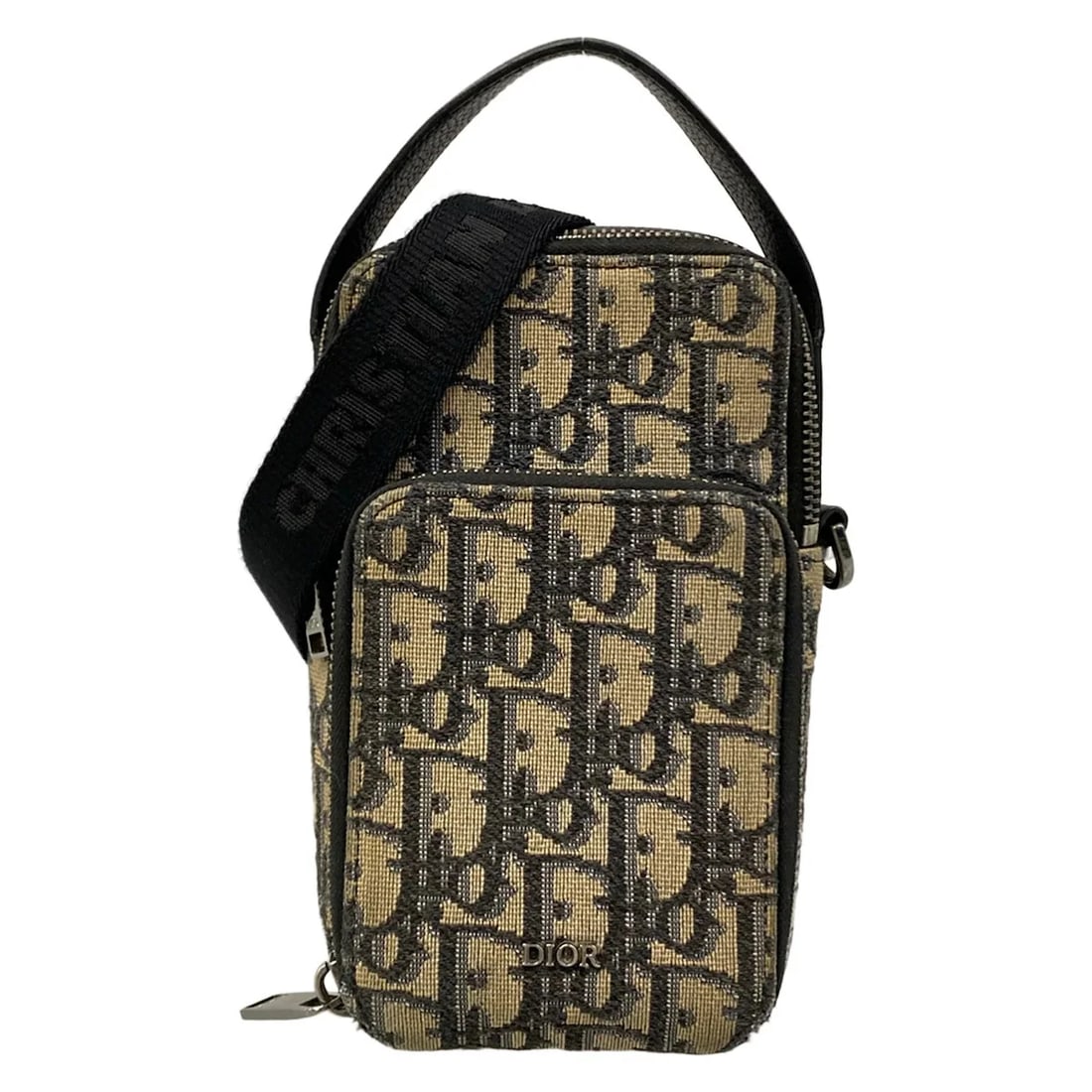 DIOR/CHRISTIANDIOR DIOR OBLIVION RIDER MICRO POUCH: DIOR/ChristianDior Dior Oblivion Rider Micro Pouch Brand: DIOR/ChristianDior Type/Style: Shoulder Bag Material: Exterior Material Jacquard, Leather Color: Exterior Color Black, Cream Size: Height : 6.