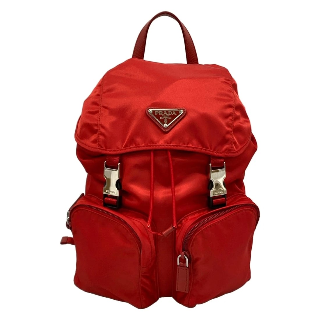 PRADA RED NYLON BACKPACK: PRADA Red Nylon Backpack Brand: PRADA Type/Style: Backpack Material: Exterior Material Nylon Color: Exterior Color Red Size: Height : 11.81 inch" (30 cm) Width : 6.69 inch (17 cm)9.45 inch (24 cm) Dep