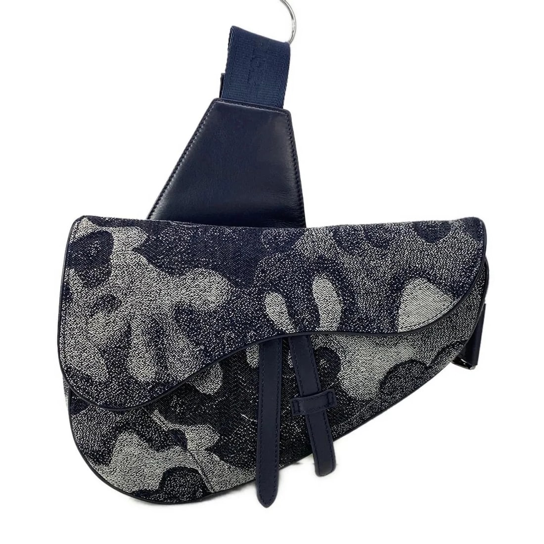 DIOR/CHRISTIANDIOR SADDLEBAGS PETER DOIG DARK NAVY GRAY JACQUARD (1 of 8)