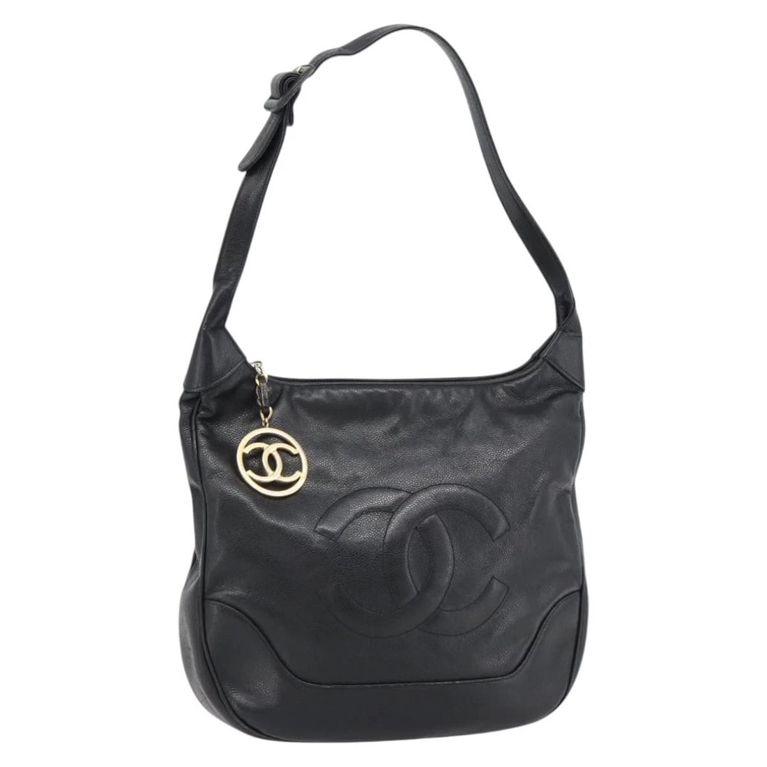 CHANEL SHOULDER BAG GRAINED CALF SKIN BLACK (1 of 11)