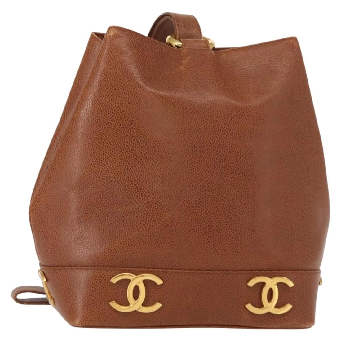 CHANEL MATELASSE BIG COCO SHOULDER BAG: CHANEL Matelasse Big Coco Shoulder Bag Brand: CHANEL Type/Style: Shoulder Bag Material: Caviar Skin Color: Brown/Gold Size: Size(Inch) W8.7 x H10.2 x D5.1inch(Approx) Accessories: None Acc
