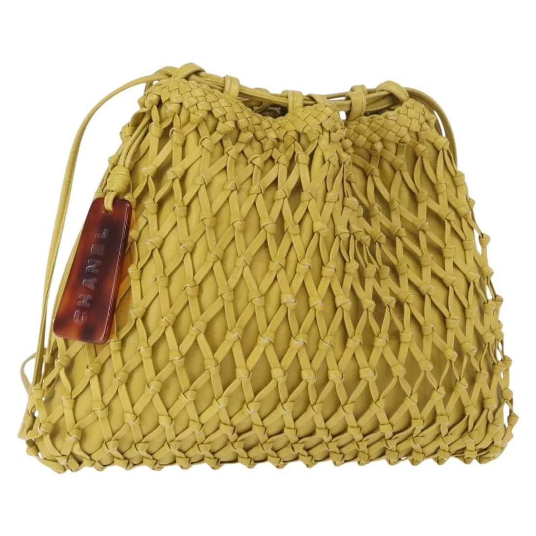 CHANEL SHOULDER BAG LEATHER YELLOW GOLD: CHANEL Shoulder Bag Leather Yellow Gold Brand: CHANEL Type/Style: Shoulder Bag Material: Leather Color: Yellow/Gold Size: Size(Inch) W11.8 x H9.8 x D0.8inch(Approx) Accessories: None Acces