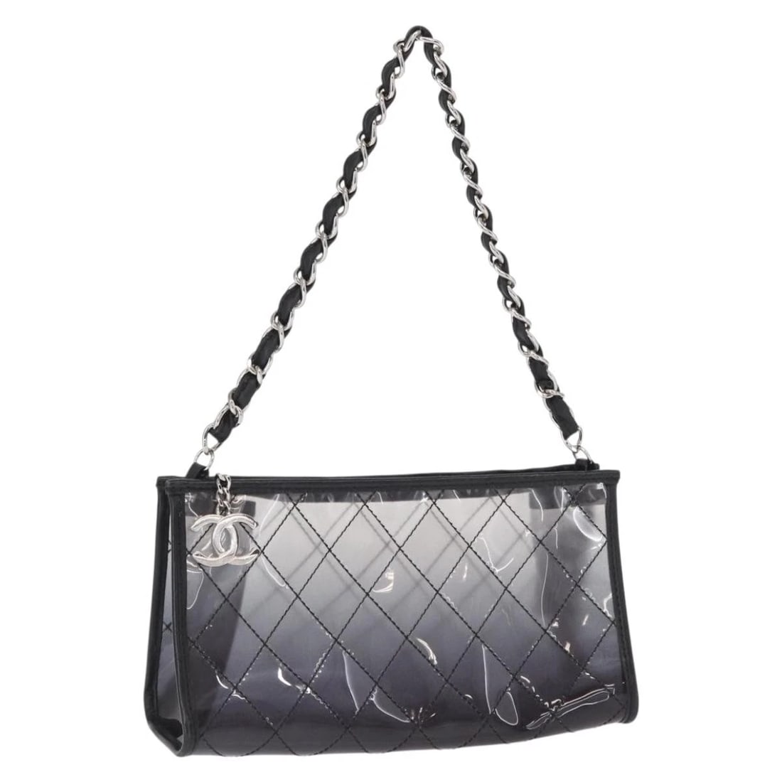 CHANEL MATELASSE CHAIN SHOULDER BAG: CHANEL Matelasse Chain Shoulder Bag Brand: CHANEL Type/Style: Shoulder Bag Material: Vinyl Color: Black/Silver Size: Size(Inch) W9.4 x H5.1 x D3.1inch(Approx) Accessories: None Accessories Notice: