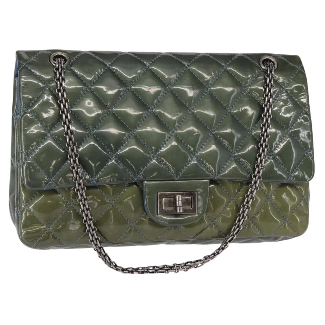 CHANEL BIG MATELASSE30 CHAIN SHOULDER BAG: CHANEL Big Matelasse30 Chain Shoulder Bag Brand: CHANEL Type/Style: Shoulder Bag Material: Enamel Color: Blue/Silver Size: Size(Inch) W11.8 x H7.9 x D3.9inch(Approx) Accessories: None Accessories