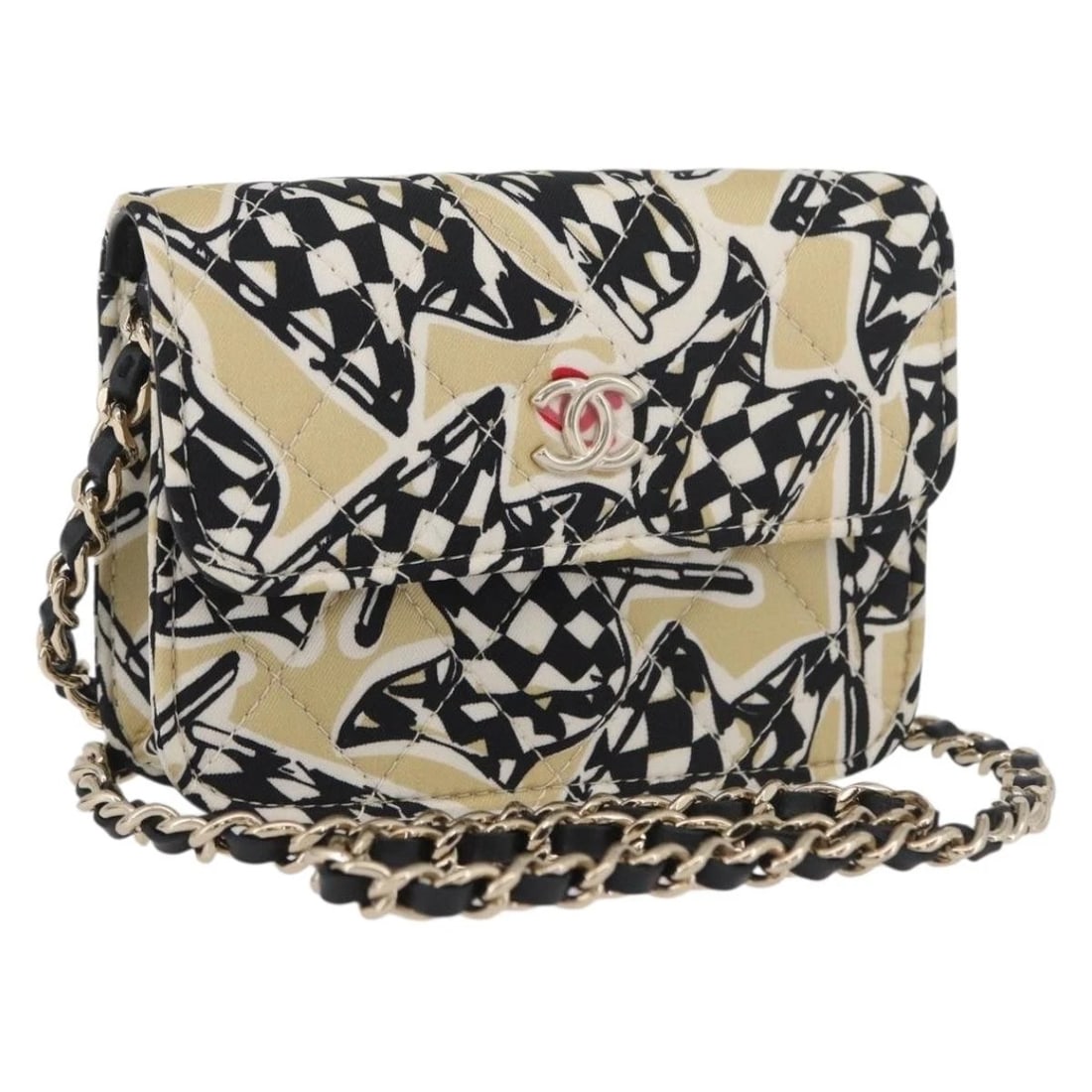 CHANEL CHAIN MINI MATELASSE 12 SHOULDER BAG: CHANEL Chain Mini Matelasse 12 Shoulder Bag Brand: CHANEL Type/Style: Shoulder Bag Material: Canvas Color: Beige/Gold Size: Size(Inch) W4.7 x H3.1 x D1.2inch(Approx) Accessories: None Acce