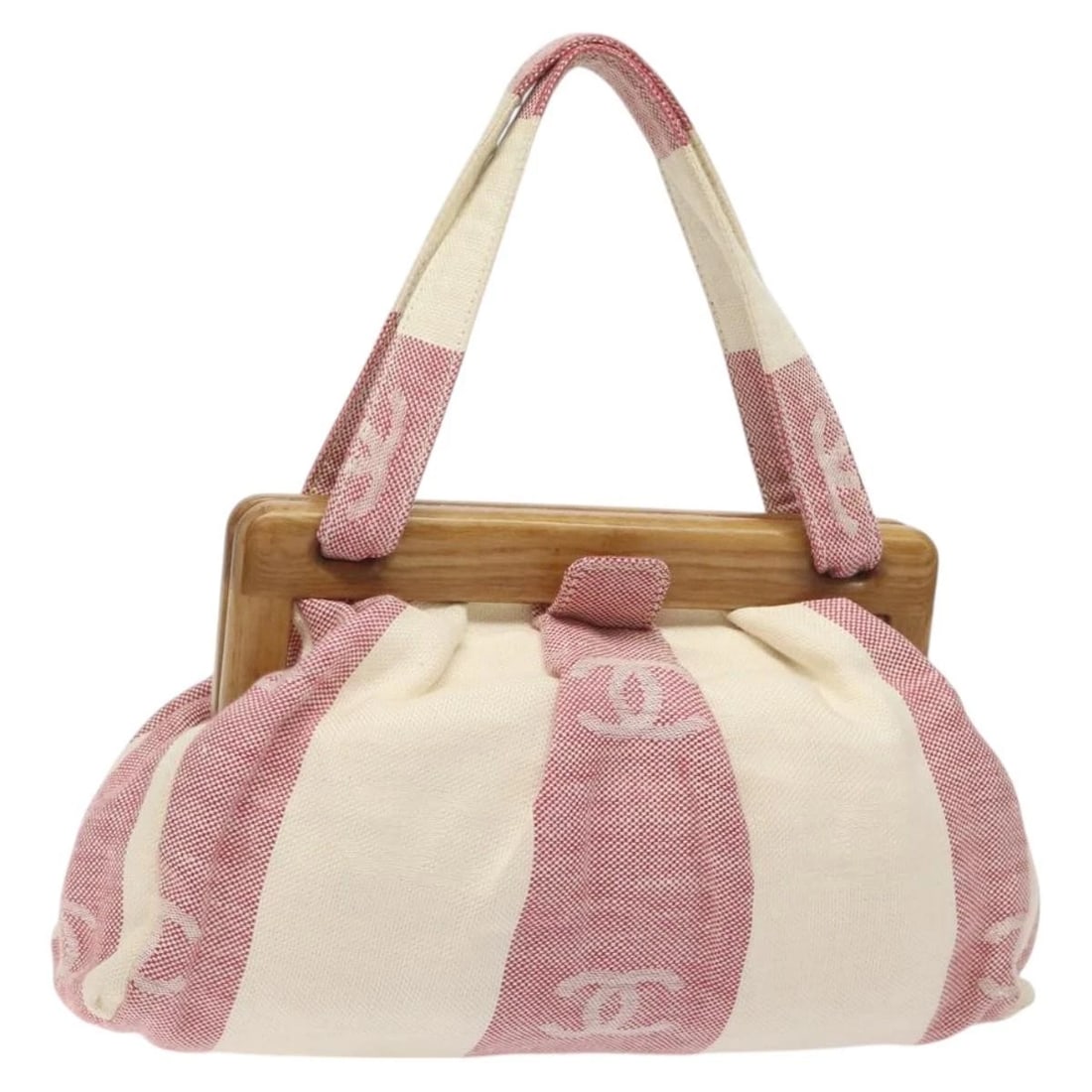 CHANEL HAND BAG CANVAS BEIGE GOLD: CHANEL Hand Bag Canvas Beige Gold Brand: CHANEL Type/Style: Hand Bag Material: Canvas Color: Beige/Gold Size: Size(Inch) W11.8 x H5.9 x D3.9inch(Approx) Accessories: None Accessories Notic