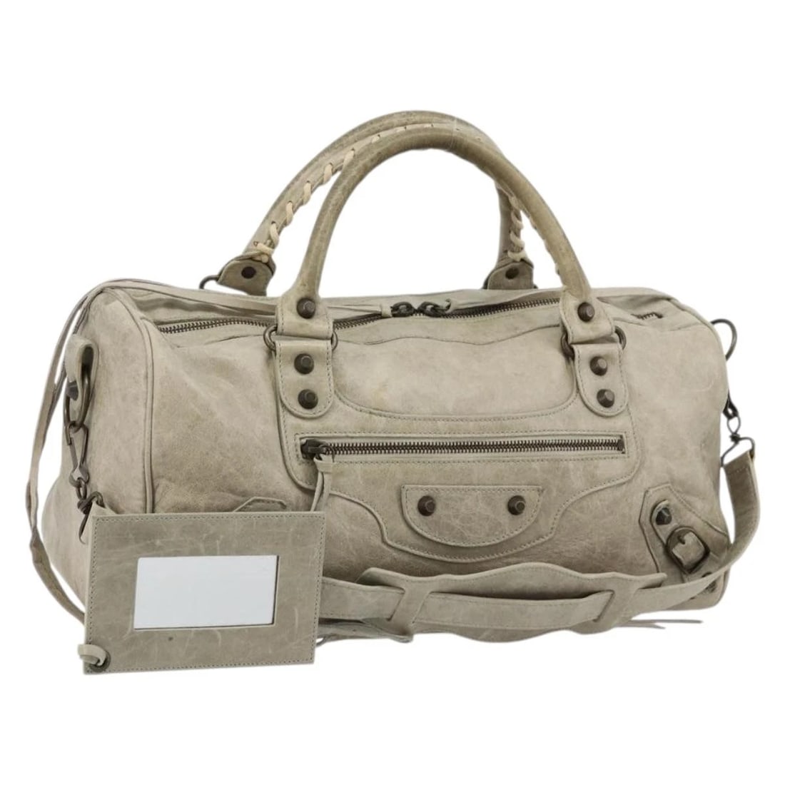 BALENCIAGA THE TWIGGY HAND BAG: BALENCIAGA The Twiggy Hand Bag Brand: BALENCIAGA Type/Style: Hand Bag Material: Leather Color: Gray Size: Size(Inch) W14.2 x H6.3 x D5.9inch(Approx) Accessories: None Accessories Notice: When