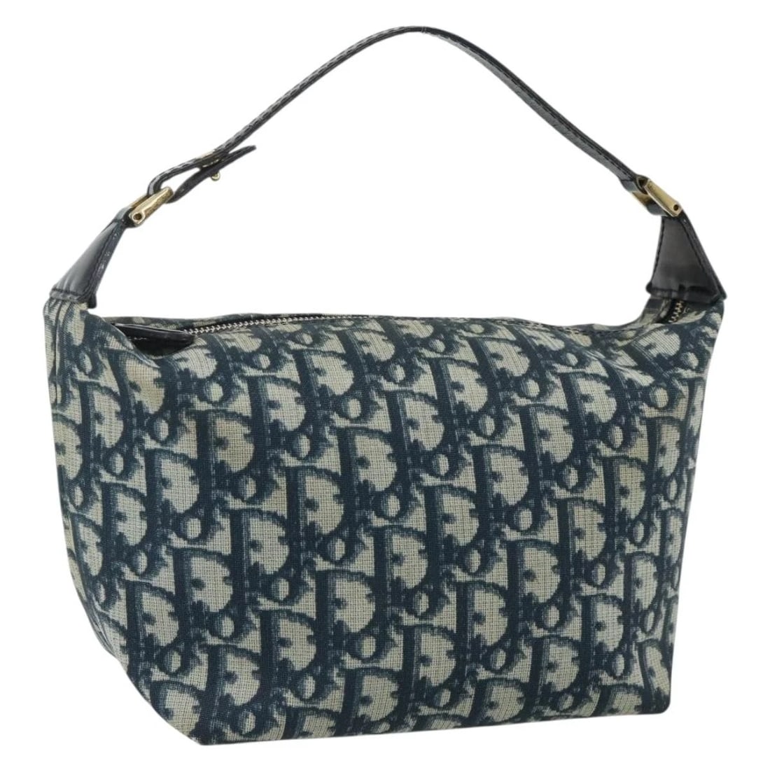 CHRISTIAN DIOR TROTTER CANVAS HAND POUCH PVC BLUE GOLD: Christian Dior Trotter Canvas Hand Pouch PVC Blue Gold Brand: Christian Dior Type/Style: Hand Bag Material: PVC Leather Color: Blue/Gold Size: Size(Inch) W6.3 x H5.9 x D3.9inch(Approx) Accessories: