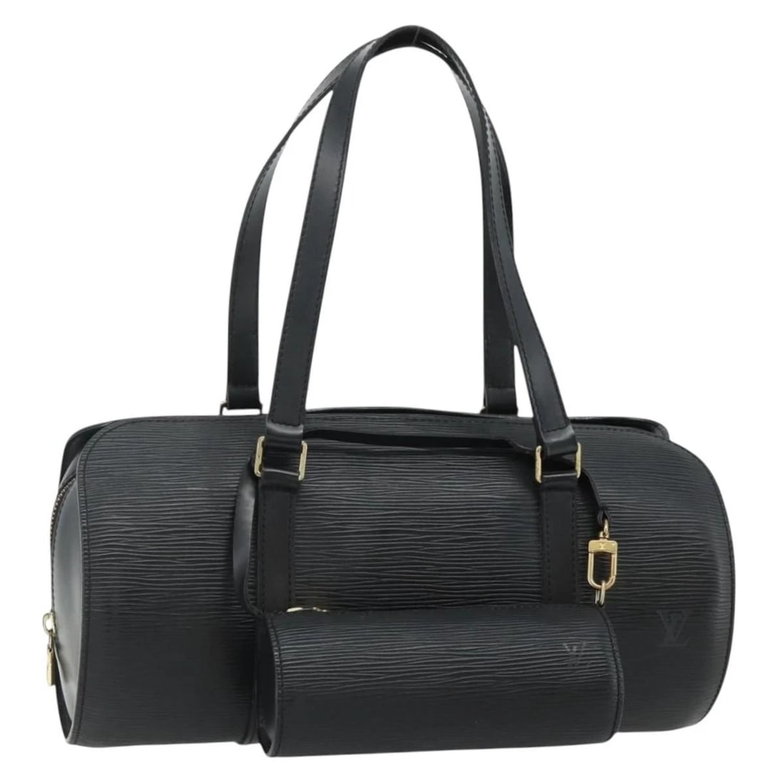 LOUIS VUITTON EPI SOUFFLOT HAND BAG: LOUIS VUITTON Epi Soufflot Hand Bag Brand: LOUIS VUITTON Type/Style: Hand Bag Material: Epi Leather Color: Black Size: Size(Inch) W12.2 x H6.3 x D5.9inch(Approx) Accessories: None Accessor