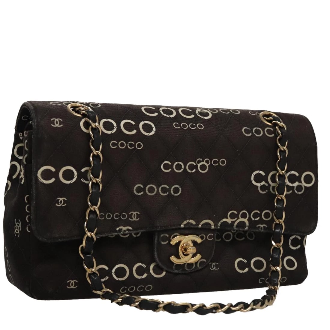 CHANEL MATELASSE 25 CHAIN SHOULDER BAG: CHANEL Matelasse 25 Chain Shoulder Bag Brand: CHANEL Type/Style: Shoulder Bag Material: Canvas Color: Black/Gold Size: Size(Inch) W9.8 x H5.9 x D2.4inch(Approx) Accessories: None Accessori
