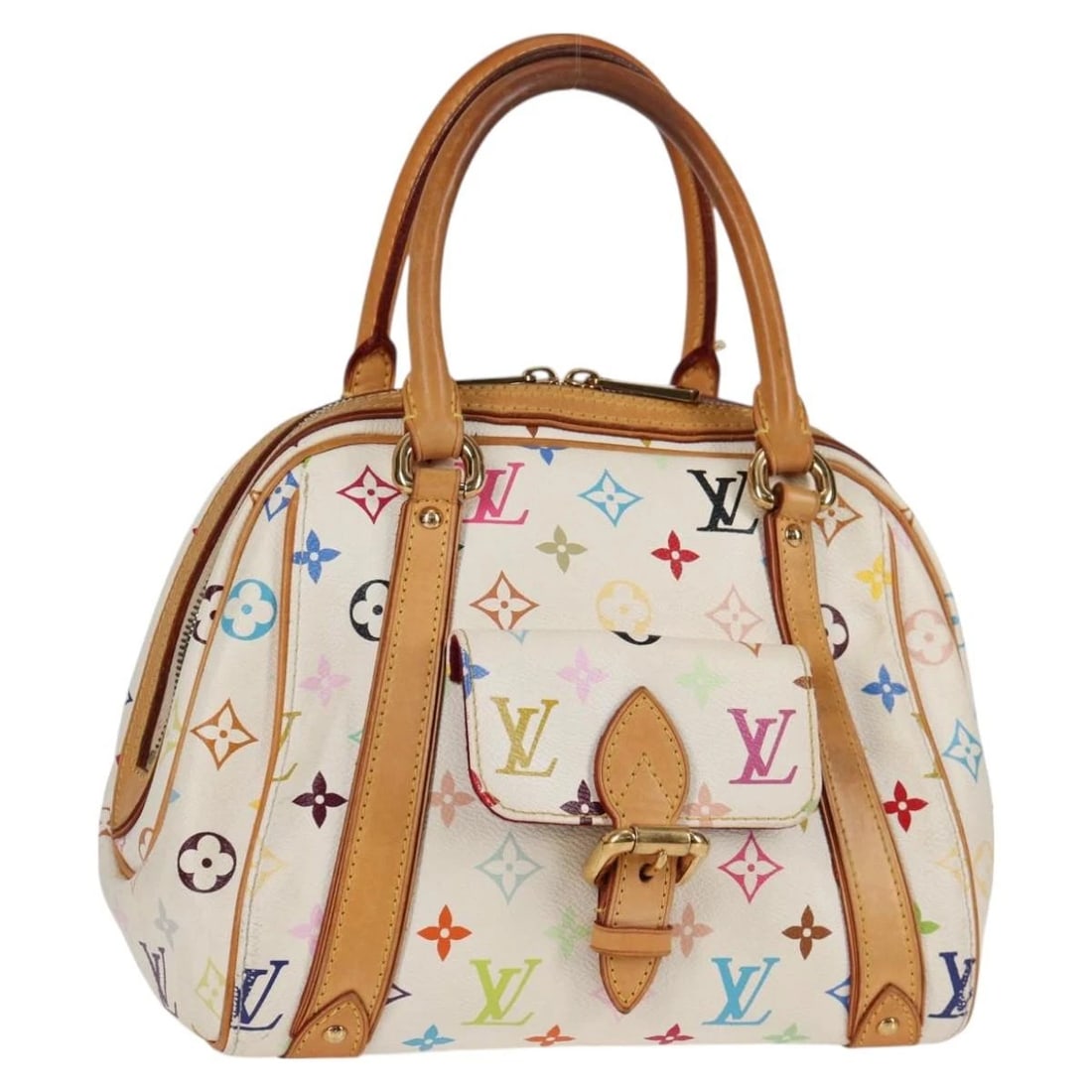 LOUIS VUITTON MONOGRAM MULTICOLOR PRISCILLA HAND BAG: LOUIS VUITTON Monogram Multicolor Priscilla Hand Bag Brand: LOUIS VUITTON Type/Style: Hand Bag Material: Monogram Multicolor Canvas Color: White Size: Size(Inch) W9.6 x H7.1 x D7.9inch(Approx) Acc