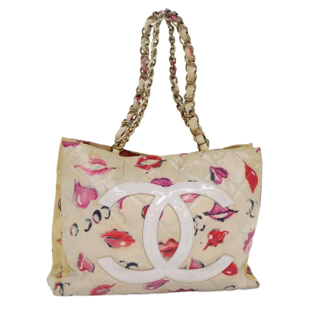 CHANEL LIP TOTE BAG ENAMEL WHITE RED: CHANEL Lip Tote Bag Enamel White Red Brand: CHANEL Type/Style: Tote Bag Material: Enamel Color: White/Red Size: Size(Inch) W16.1 x H11.8 x D4.3inch(Approx) Accessories: None Accessories No