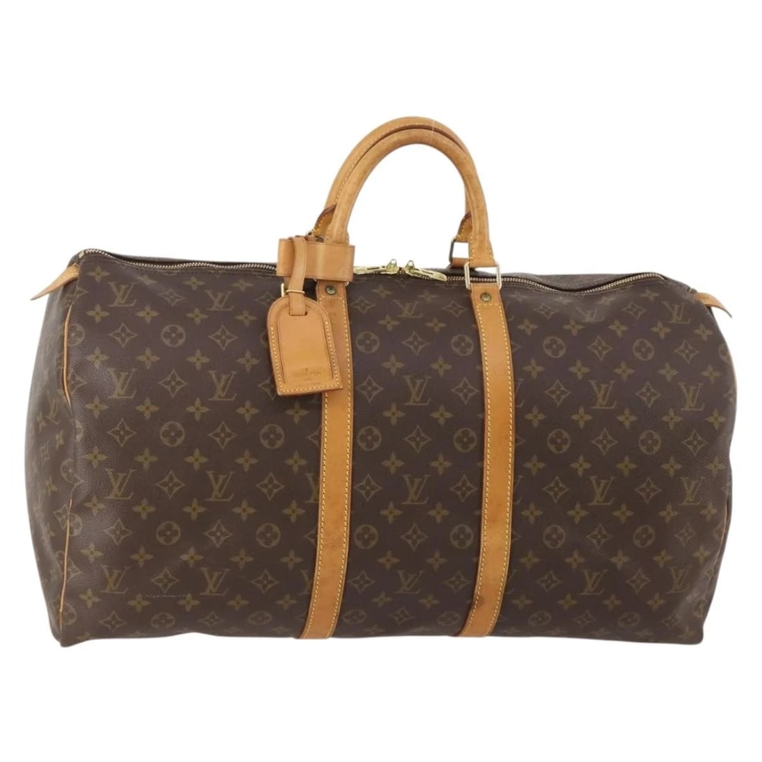 LOUIS VUITTON MONOGRAM KEEPALL 55 BOSTON BAG: LOUIS VUITTON Monogram Keepall 55 Boston Bag Brand: LOUIS VUITTON Type/Style: Boston Bag Material: Monogram Canvas Color: Monogram Size: Size(Inch) W21.7 x H10.6 x D9.8inch(Approx) Accessories: No