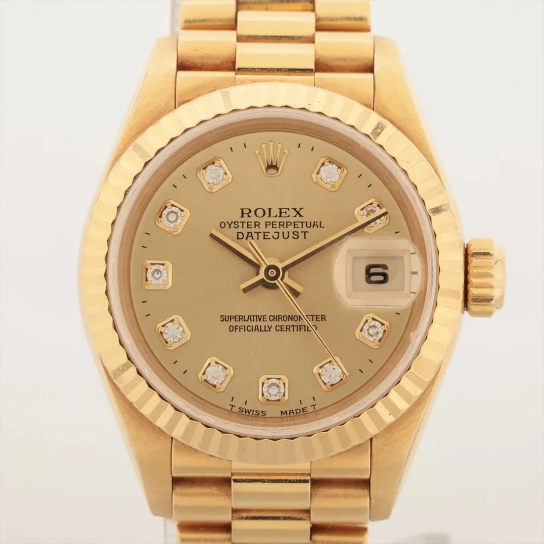 ROLEX LADY DATEJUST YG CHAMPAGNE-FACE, WATCH: Rolex Lady Datejust YG Champagne-Face, Watch Brand: Rolex Type/Style: Wristwatch Material: YG Color: Champagne-Face Size: Case:W0.8 x H0.8inch / W26 x H26 Circumference of Wrist:5.7inch / 14.5